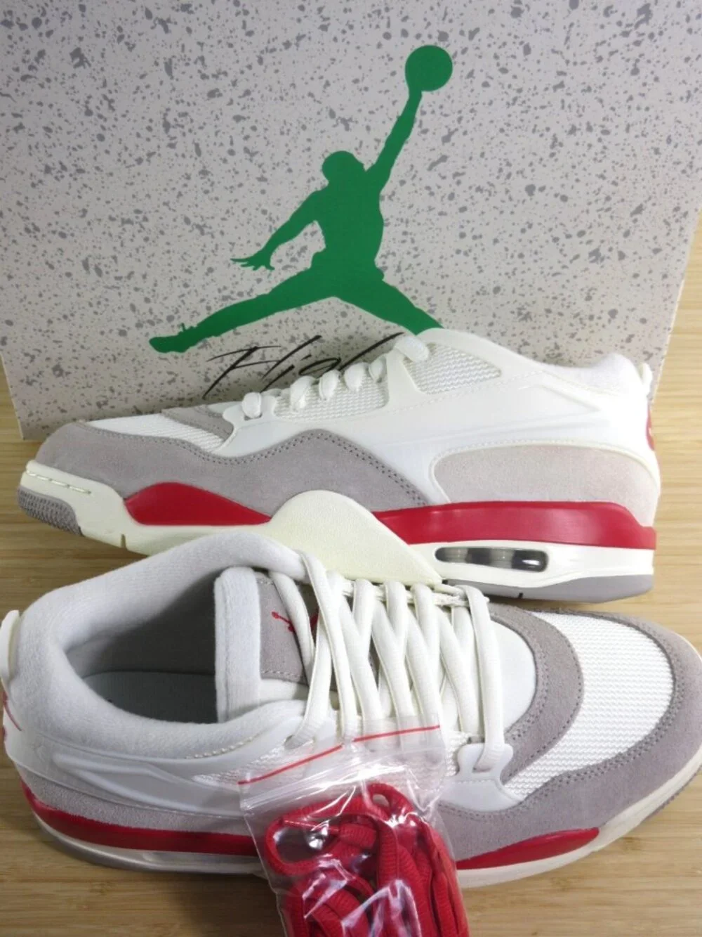 Nike Air Jordan 4 RM Men's Basketball Shoes Sail White Grey Fire Red Size 10 NIB